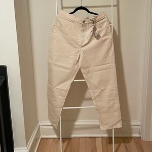 NWT- Kotn - High Waisted Tapered Trouser - Cream - US Size 10